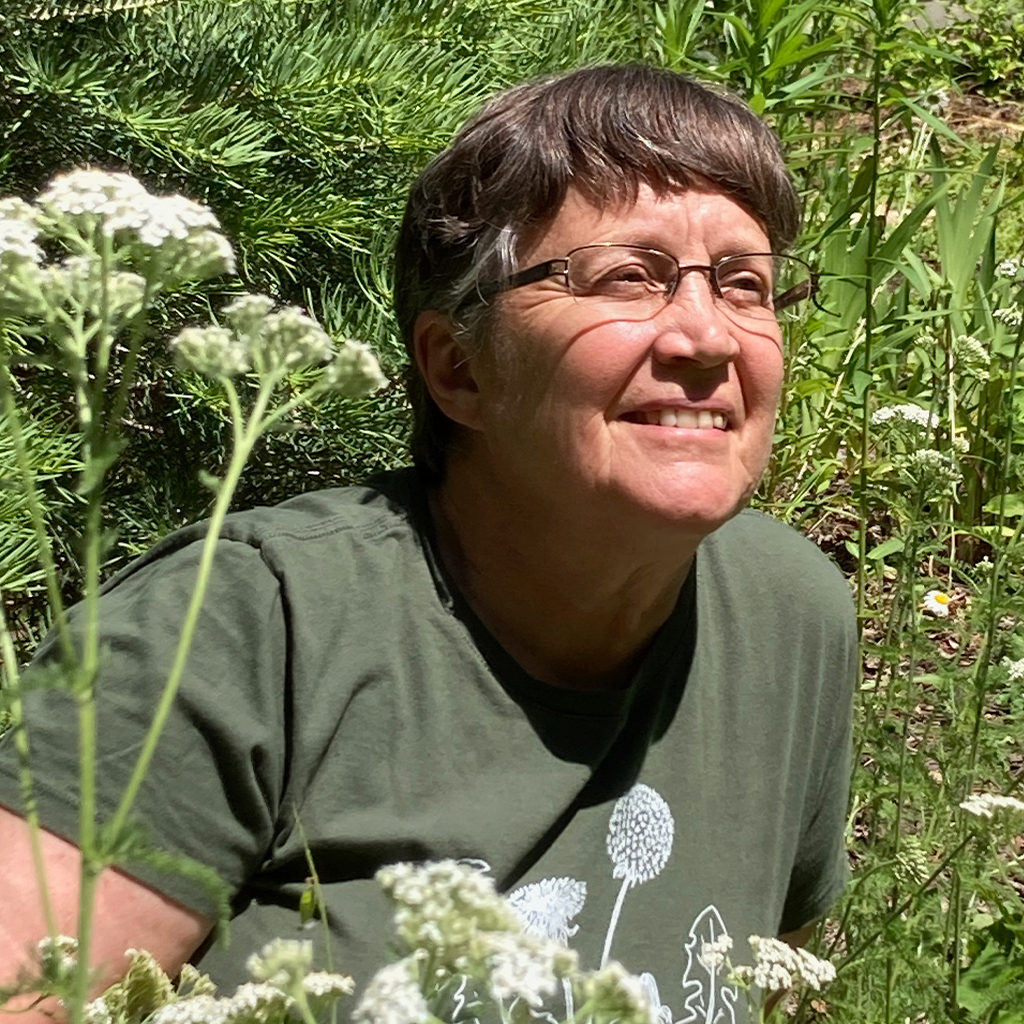 woman in flower field