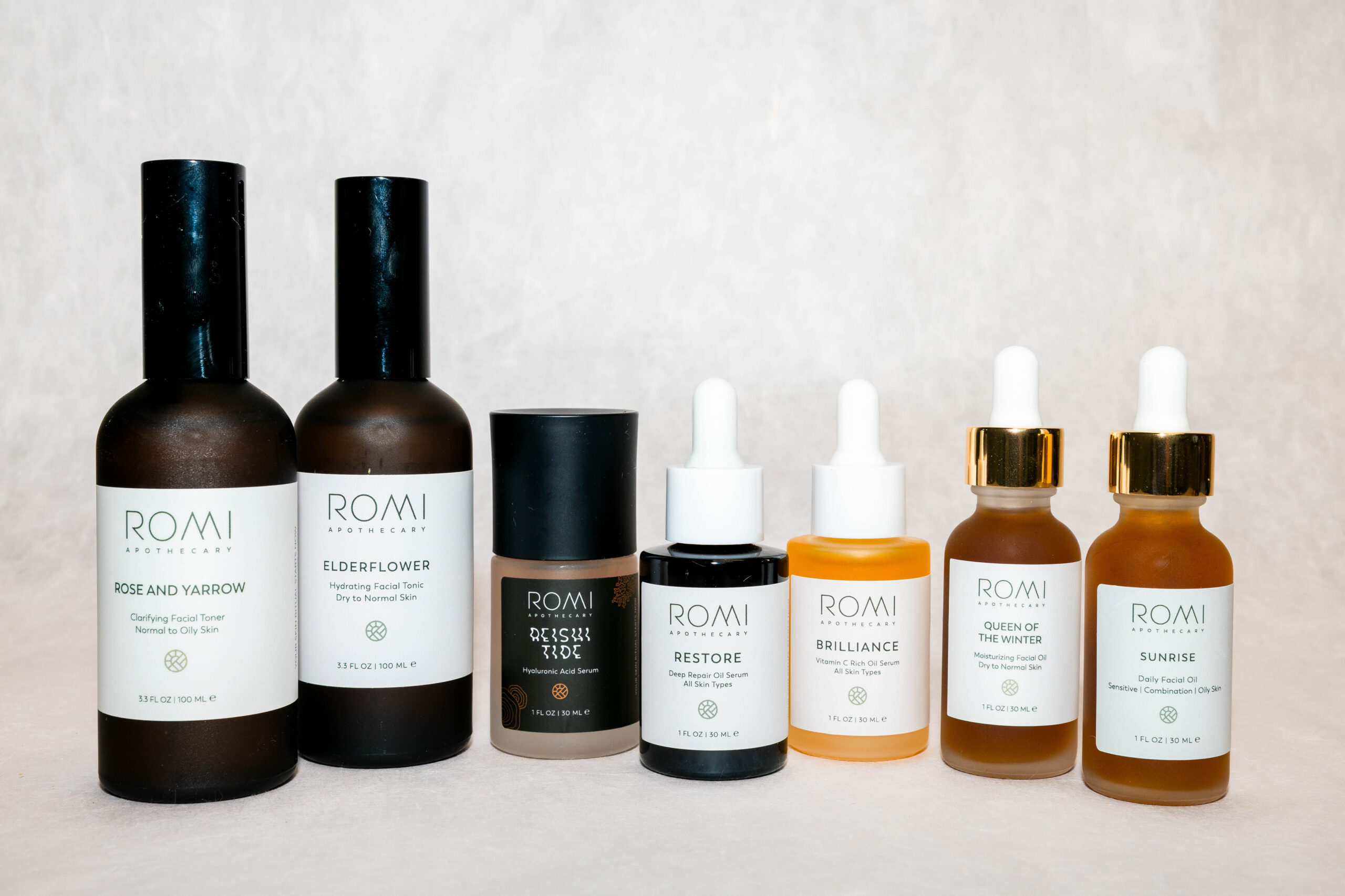 Transition your skincare routine — the ROMI Apothecary Line-up
