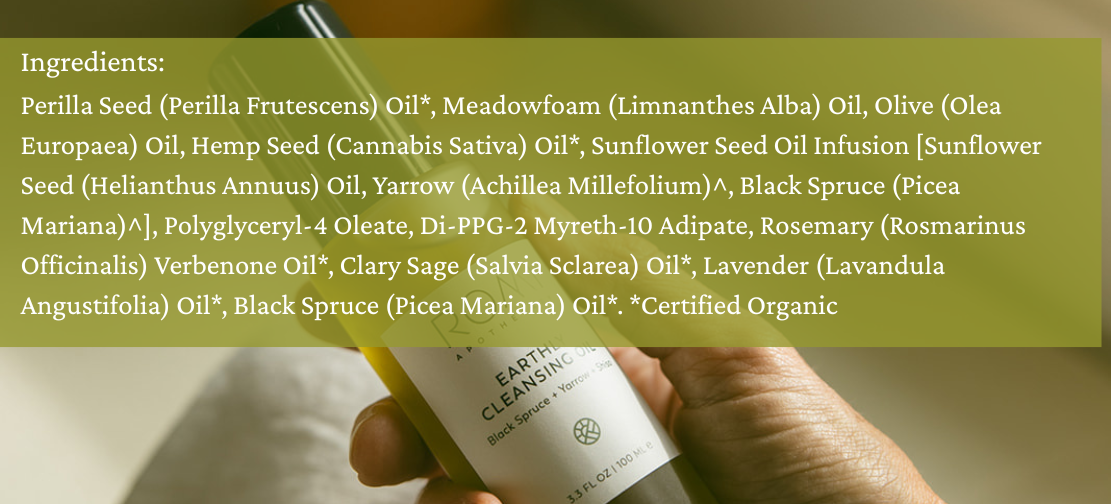 Our Ingredient list that is on our website of the breakdown of the botanicals we use
